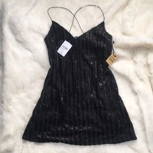 NWT Black and Gold Mini Dress